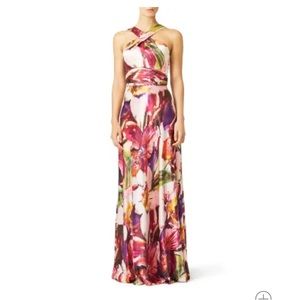 Theia Hibiscus Floral Gown